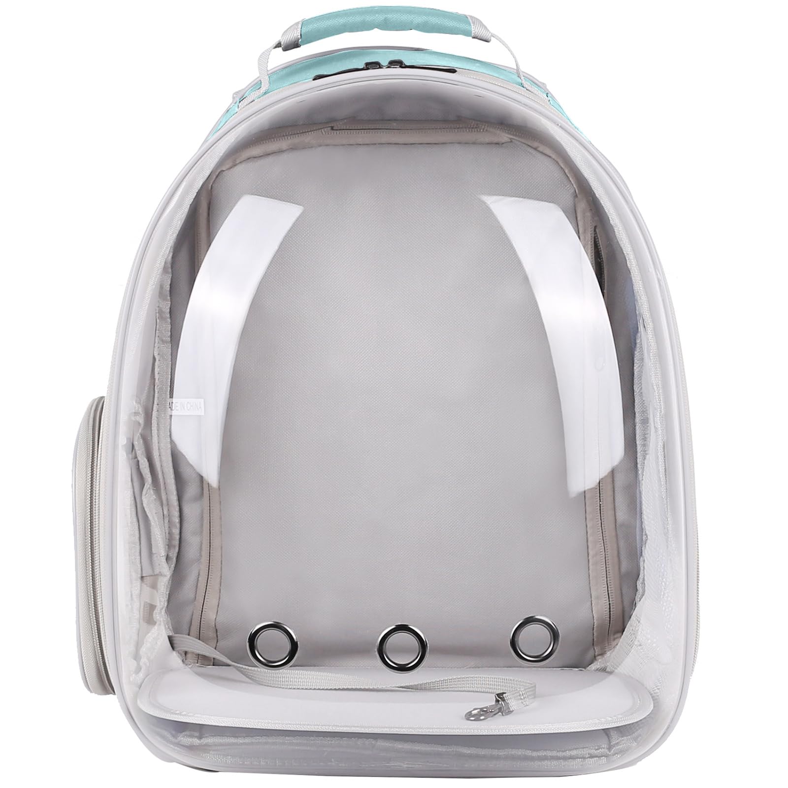 Square Back Extension Pet Backpack Carrier for Cat and Small Puppy up to 12 Pounds, Clear Space Capsule Astronaut Transparent Bubble Window Backpack to Carry and Transport Cat to Vet and Traveling