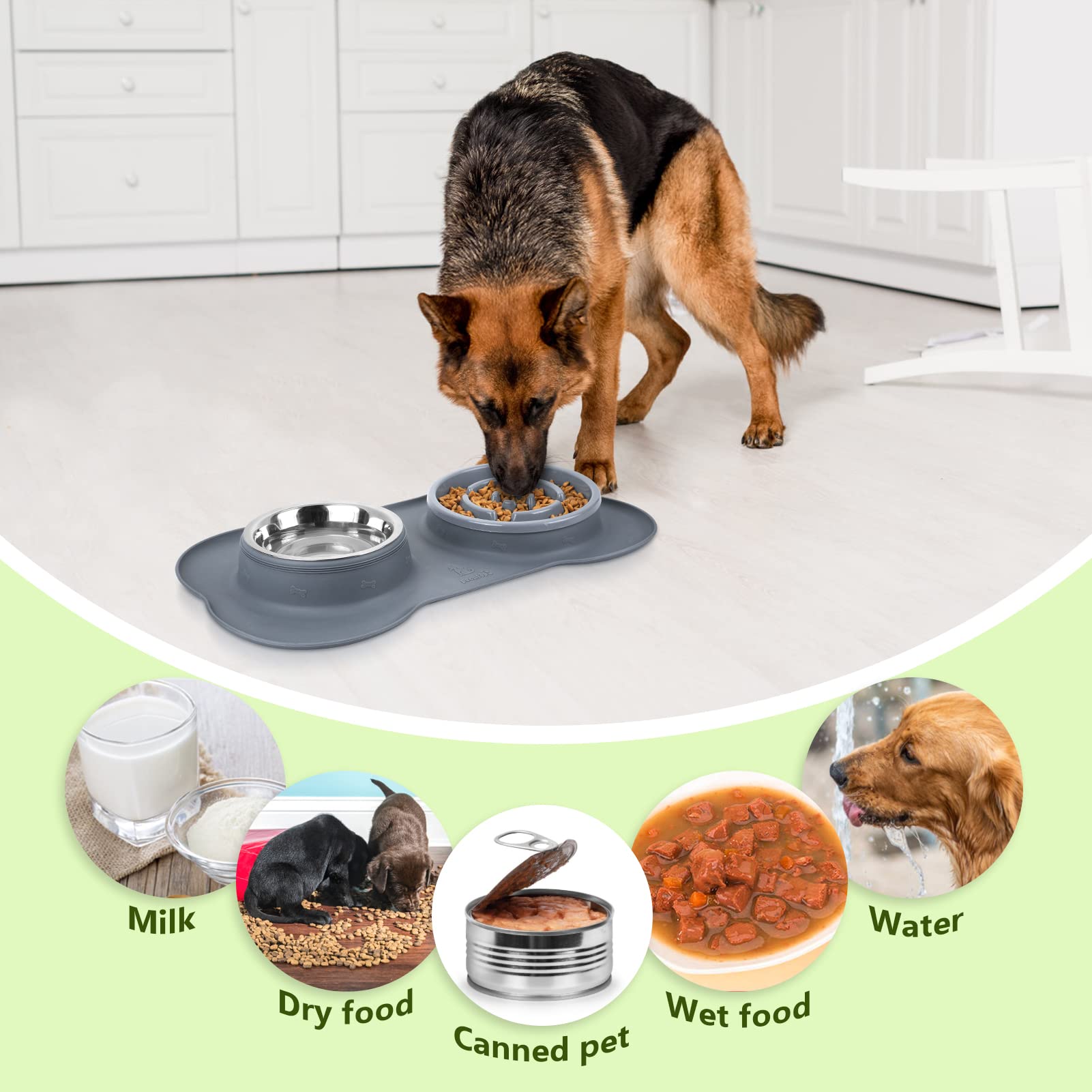 Pecute Slow Feeder Dog Bowls to Slow Down Eating, Dog Slow Feeder Bowl