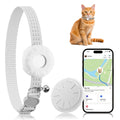 Cat GPS Tracker for Cats, Waterproof Pet GPS Tracker, Compatible with Apple Find My App (Only iOS), No Monthly Fee, White