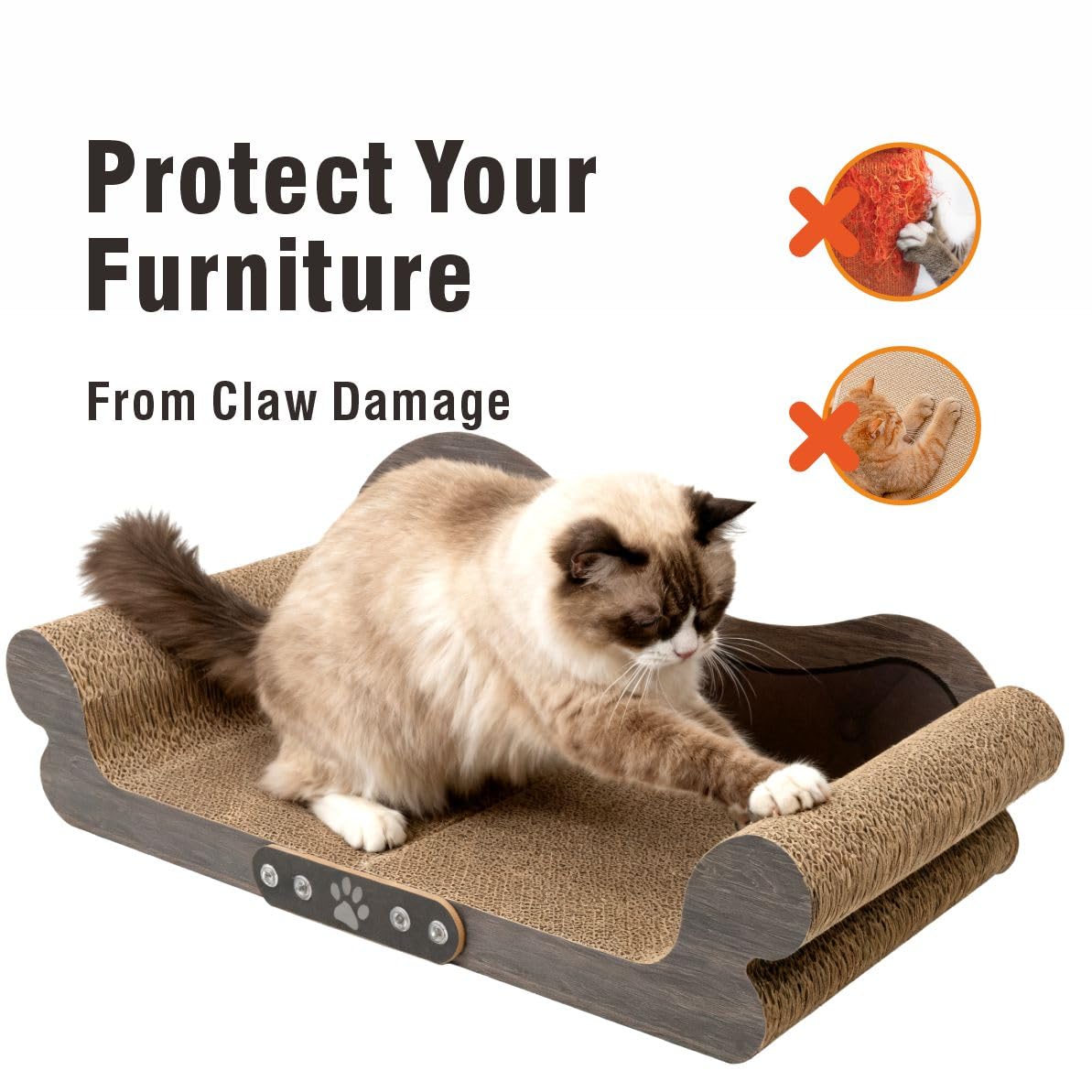Extra Large Cat Scratcher Bed, Sofa Shaped Cardboard Couch