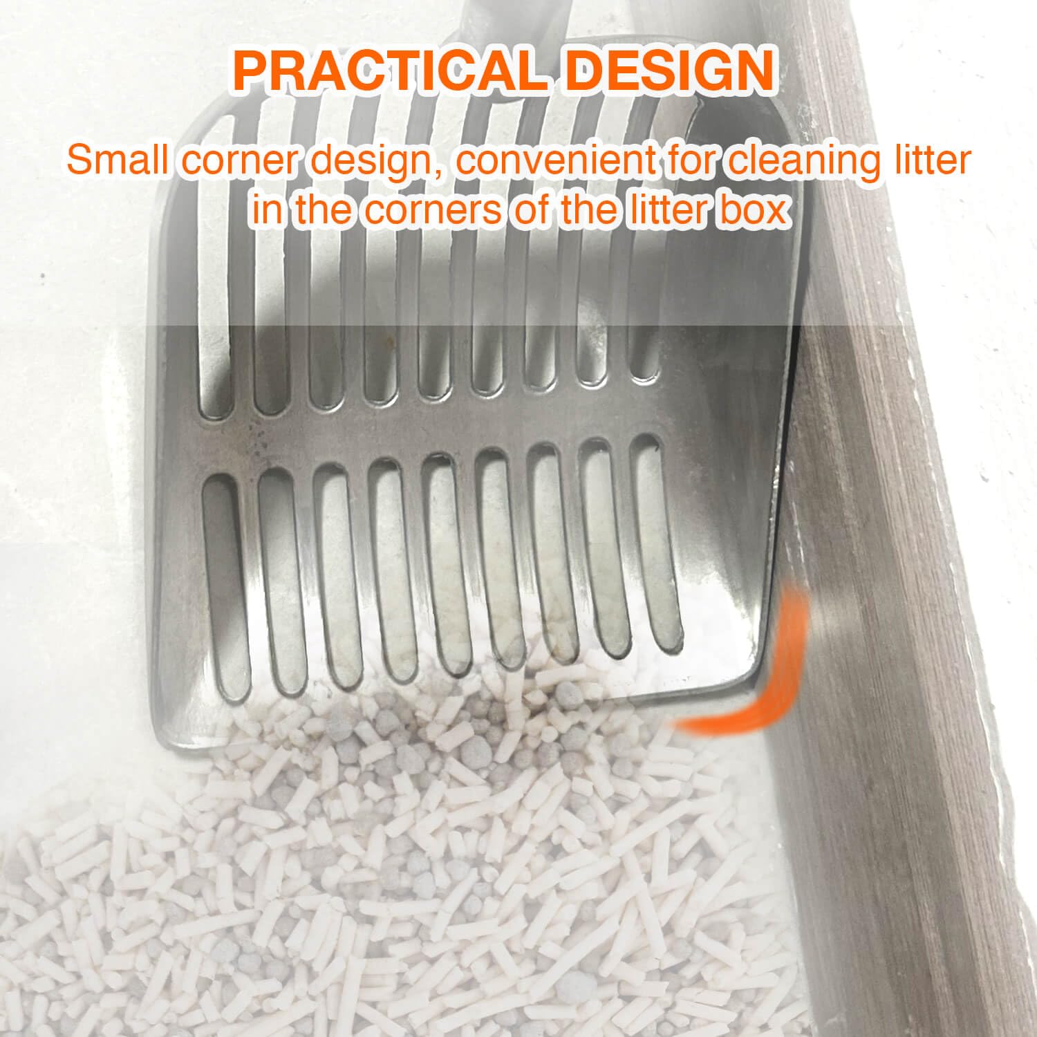 Frxat Cat Litter Scoop, Kitty Metal Scooper, Aluminum Alloy Sifter, Kitten Pooper Lifter, Deep Shovel, Long Handle, Poop Sifting, Durable, Heavy Duty, for Litter Box