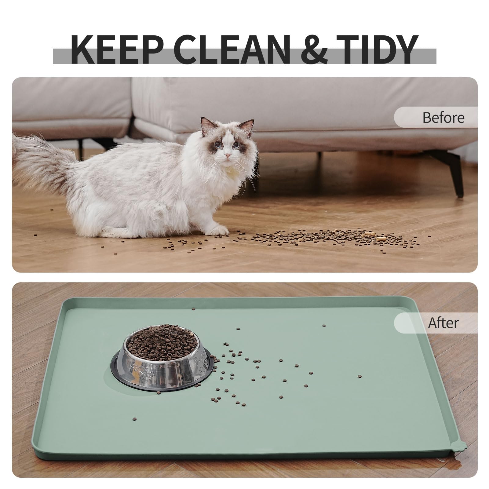 Reopet Silicone Pet Feeding Mat - Waterproof & Non-Slip Dog Cat Placemat