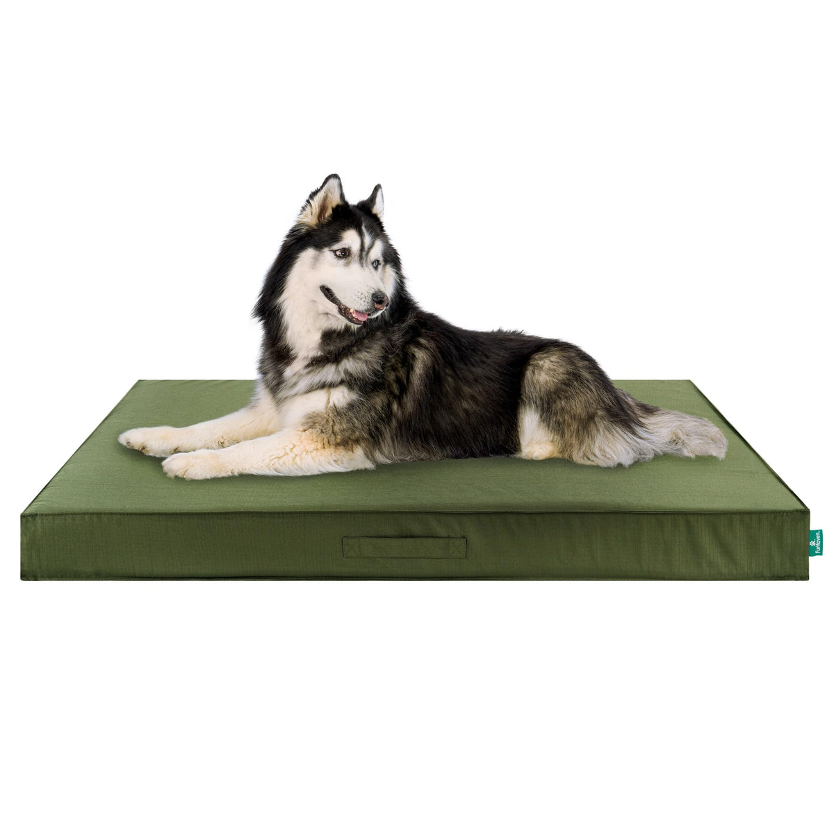 Furhaven Water-Resistant Cooling Gel Dog Bed for Large/Medium Dogs w/ Removable Washable Cover, For Dogs Up to 55 lbs - Indoor/Outdoor Logo Print Oxford Polycanvas Mattress - Forest, Large