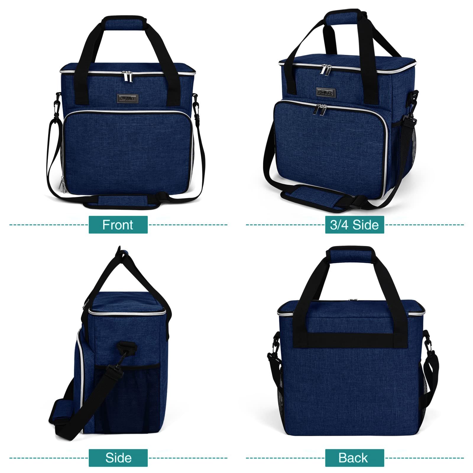 BAGLHER Dog Travel Bag, Pet Travel Bag (ALL Pet Travel Supplies), With 2 Pet Food Containers and 2 Collapsible Silicone Bowls; Essential Kits for Pet Travel Dark Blue
