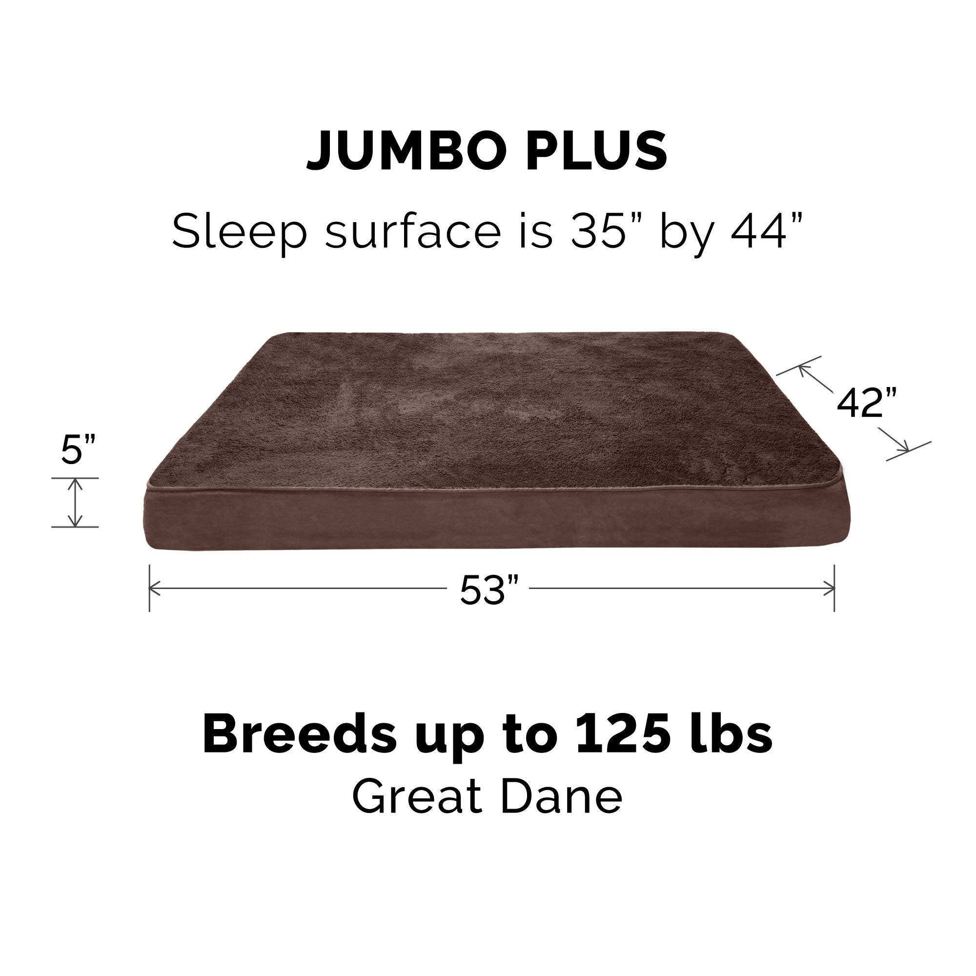 Furhaven Orthopedic Dog Bed for Large Dogs w/ Removable Bolsters & Washable Cover, For Dogs Up to 125 lbs - Quilted Sofa - Toasted Brown, Jumbo Plus/XXL