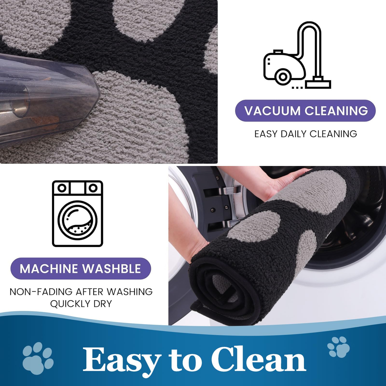 Buganda Dog Door Mat for Muddy Paws 40x32, Absorbent Doormat for Inside