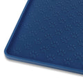 Ptlom Silicone Pet Placemat for Dog and Cat, Waterproof Non-Slip Pet Feeding Bowl Mats for Food and Water, Small Medium Large Tray Mat Prevent Residues from Spilling to Floor, Navy Blue, 24.5" 16.5"