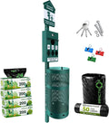 IMPACTHOR Dog Waste Station Outdoor Pet Waste Station- Desing With 4 Holes And 800 Dog Poop Bags, 50 Waste Can Liners, 3 Poop Bag Holders & 2 Set Of Keys, For Commercial Use, Parks, Condos & HOA