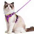 rabbitgoo Cat Harness and Leash Set, Escape Proof Vest, Purple & Yellow