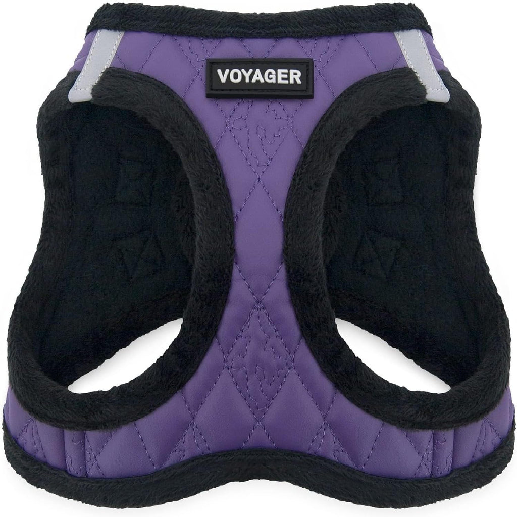 Voyager Step-in Plush Dog Vest Harness -Purple Faux Leather, X-Large