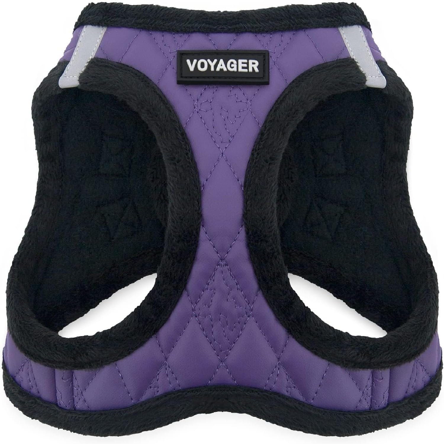 Voyager Step-in Plush Dog Vest Harness -Purple Faux Leather, X-Large