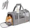Simpelg Airline Approved Cat Carrier Soft-Sided Pet Carrier for Cats and Small Dogs 17“ Under Seat Travel Carrier TSA Approved with Foldable Bowl Breathable Mesh Collapsible & Machine Washable, Grey
