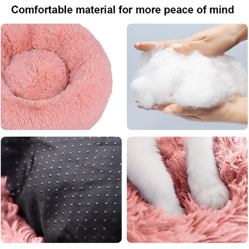 Cat Beds for Indoor Cats,20 Inch Dog Bed for Small Melium Large Dogs, Washable-Round Pet Bed for Puppy and Kitten with Slip-Resistant Bottom