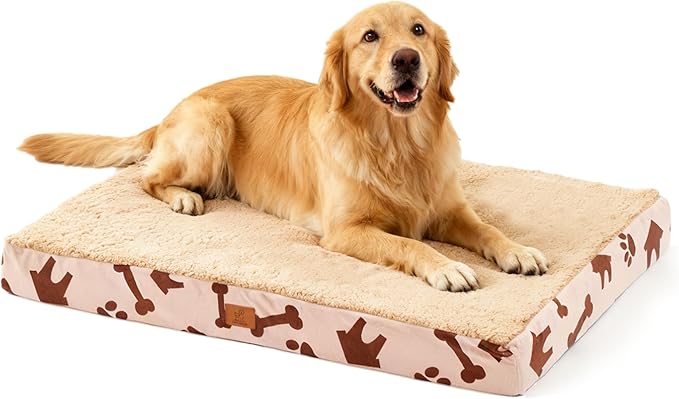 CAPT.SNOOZE Orthopedic Dog Bed for Crate 35"x22" Sherpa Pet Bed