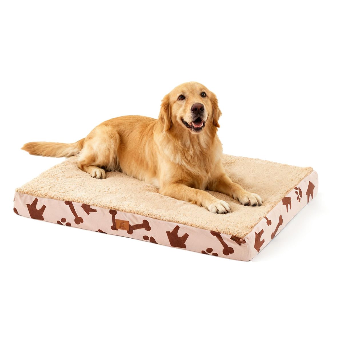 CAPT.SNOOZE Orthopedic Dog Bed for Crate 35"x22" Sherpa Pet Bed, Chocolate