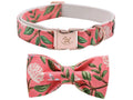 Elegant little tail Dog Collar with Bow, Cotton & Webbing, Bowtie Dog Collar, Adjustable Dog Collars for Small Medium Large Dogs and Cats