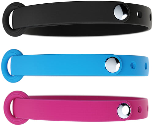 3 Pack Breakaway Cat Collar - Soft, Comfortable, and Lightweight Safety Buckle Collar with Name Tag Ring for Outdoor Cats and Sensitive Skin Kittens by Nuvuq (6 ⅞" to 10 ¼", Blue, Pink and Black)