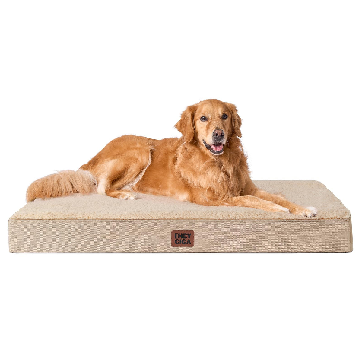 EHEYCIGA Orthopedic Dog Bed Large with Removable Washable Cover, 44IN Beige