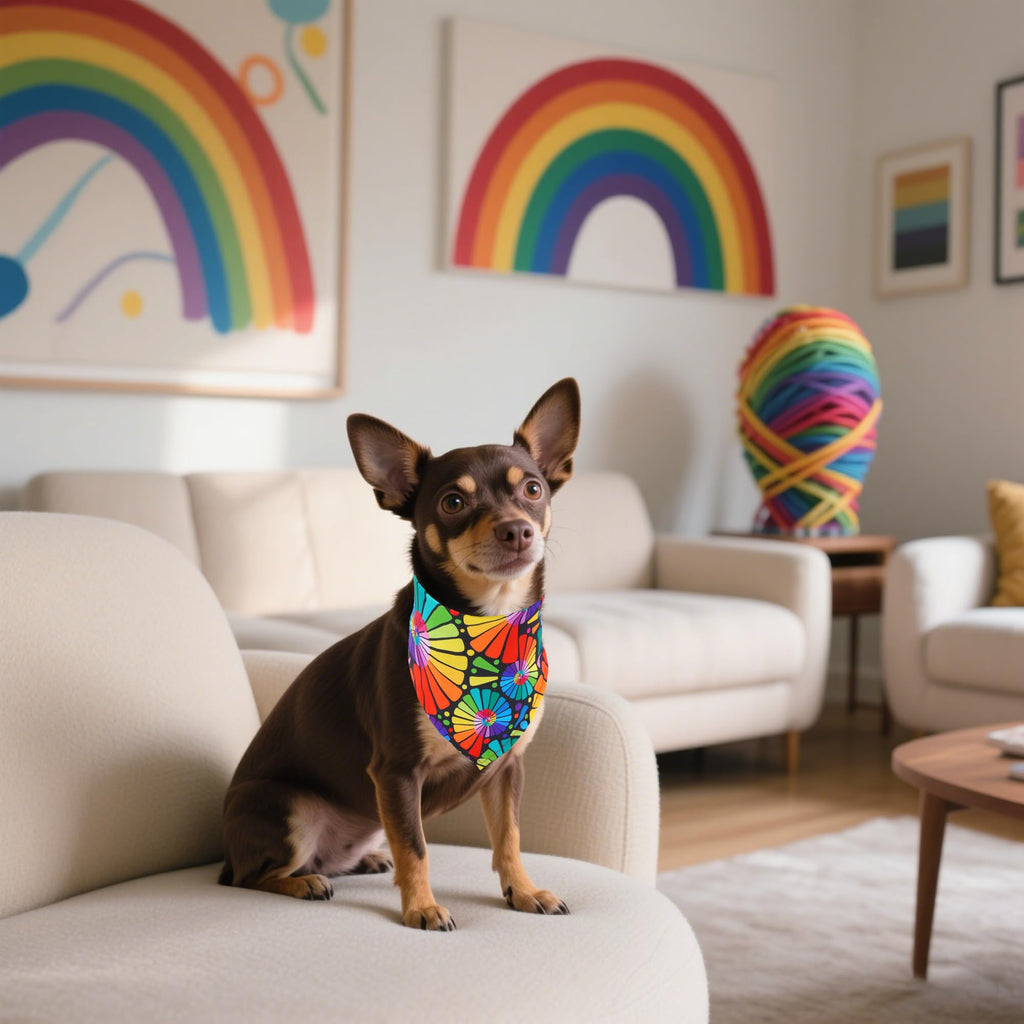 Pai Sence Pride Day Dog Bandanas Bulk for Small Dogs Sewn Edges 18" 30Pcs S