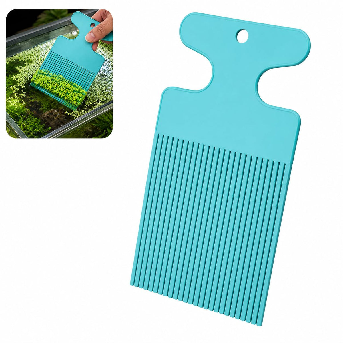 3DAquaticSolutions Aquarium Duckweed Removal Tool, 6.5 x 3 inch Floating Plant Comb Spatula, Aquatic Tank Cleaning Tool