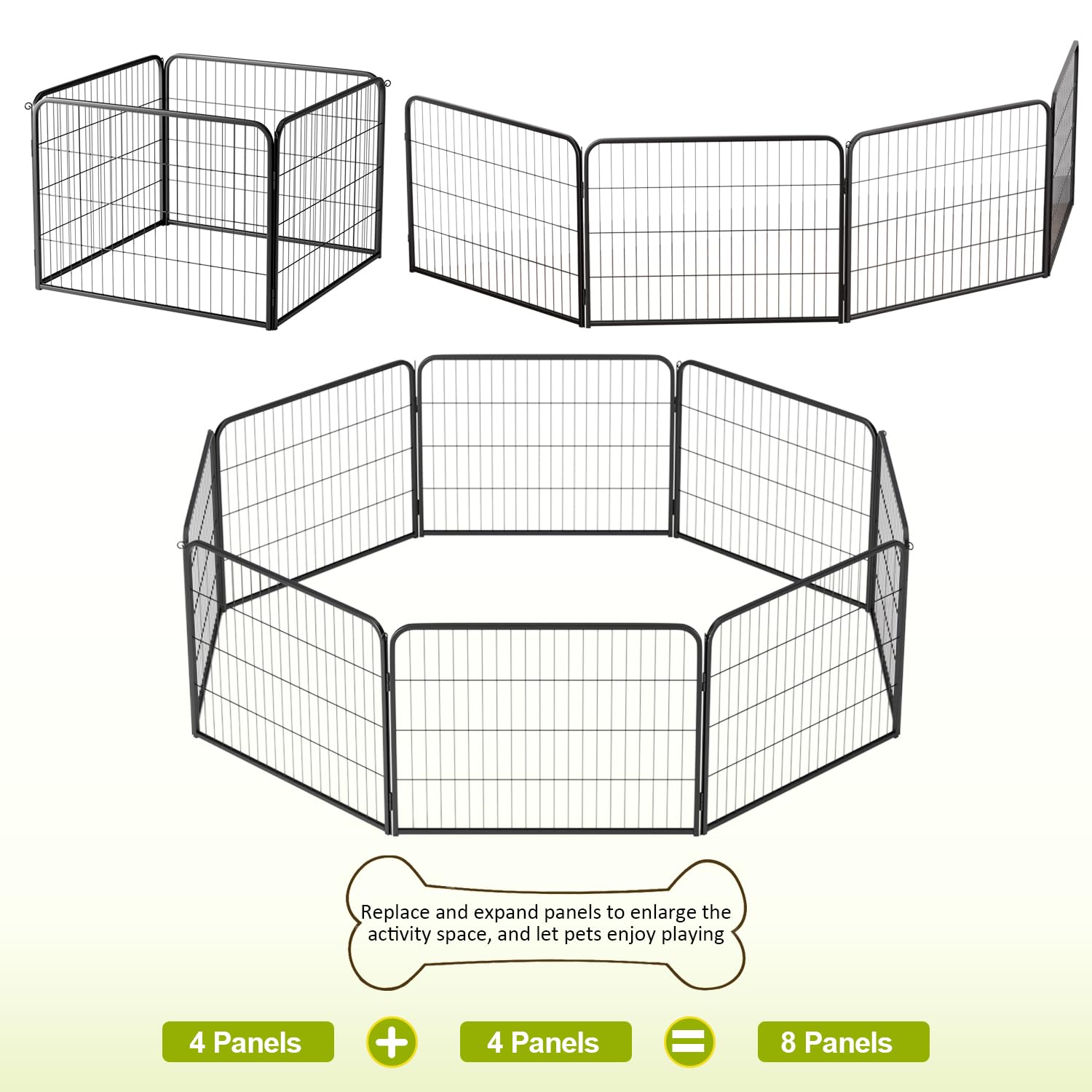 BestPet | Dog Playpen Extender | 24", 4 Panels | Expandable Design