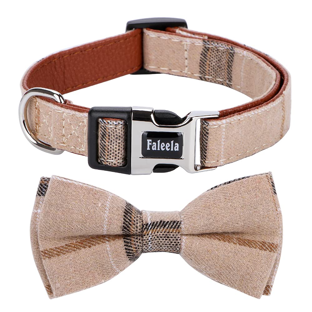 Faleela Cute Soft Girl Christmas Dog Collar with Bow, Bowtie Dog Collar for Boy,Detachable Adjustable Collar for Small Medium Large Pet