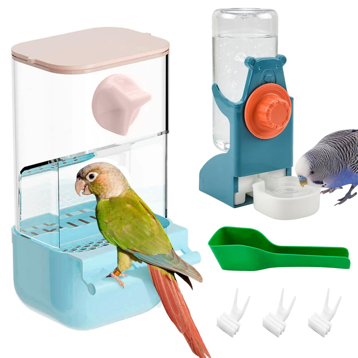 BNOSDM Bird Feeder for Cage No Mess Parakeet Food Feeder Automatic