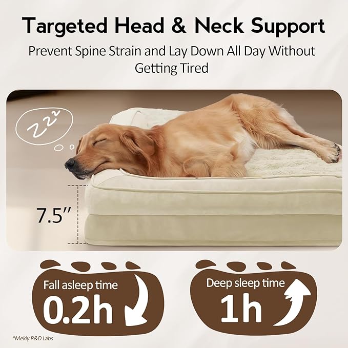 MEKIY Orthopedic Waterproof Dog Bed with Sides for Large Sizes Dogs