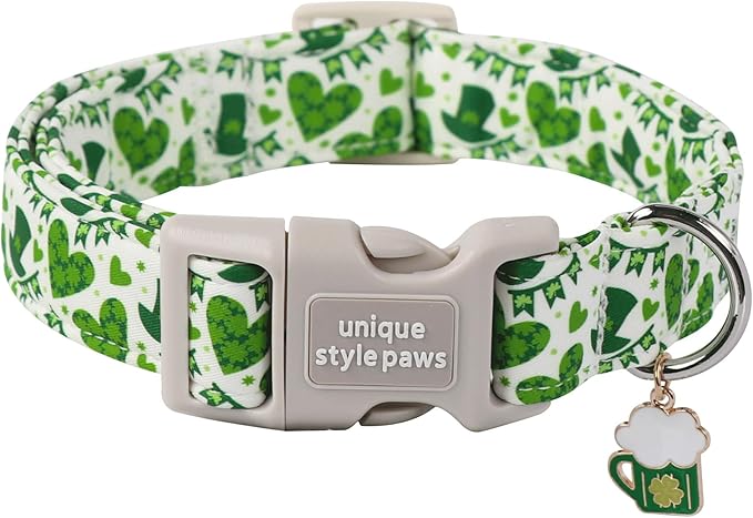 Unique style paws Dog Collar Metal Buckle Collar for Autumn Winter Christmas for Small Medium Large Boys Girls Dogs — S