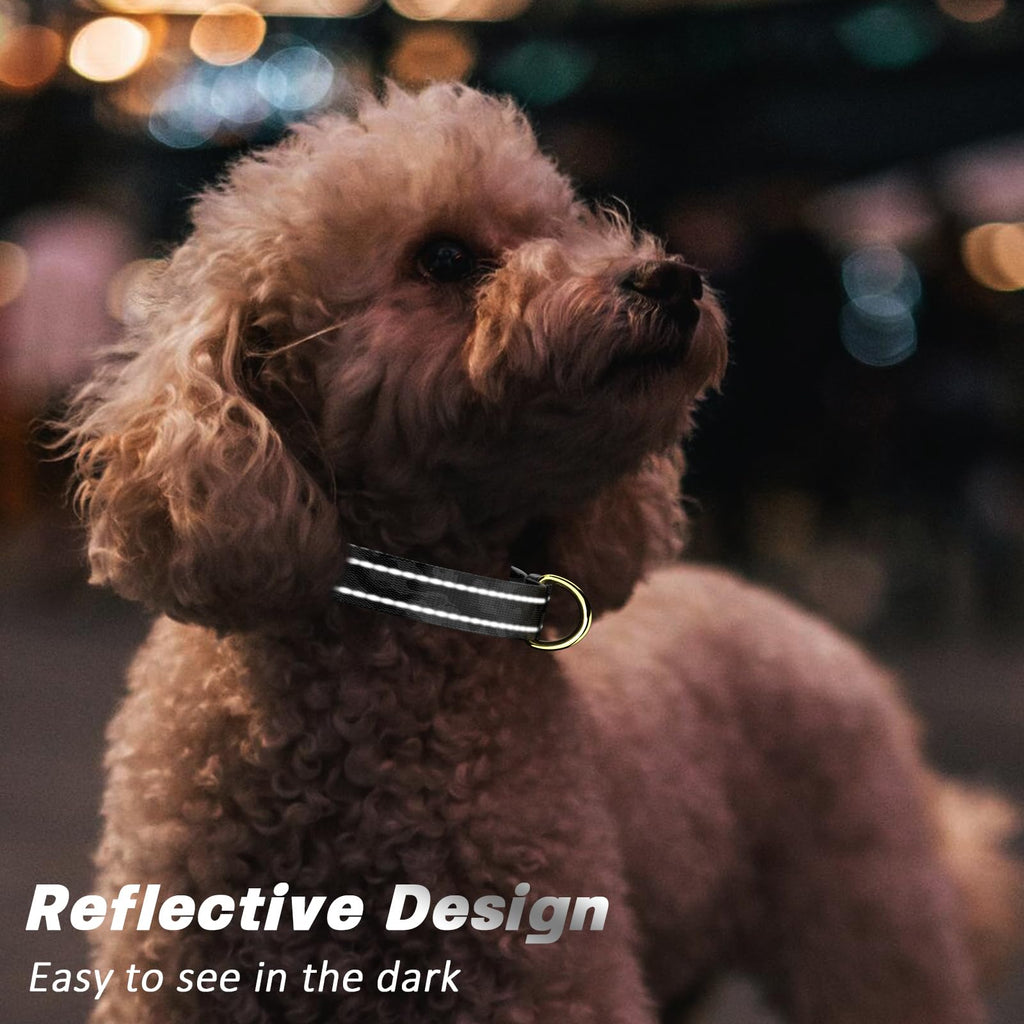 TMOODEL Reflective Adjustable Dog Collar for Medium Dog, Black Camouflage,M