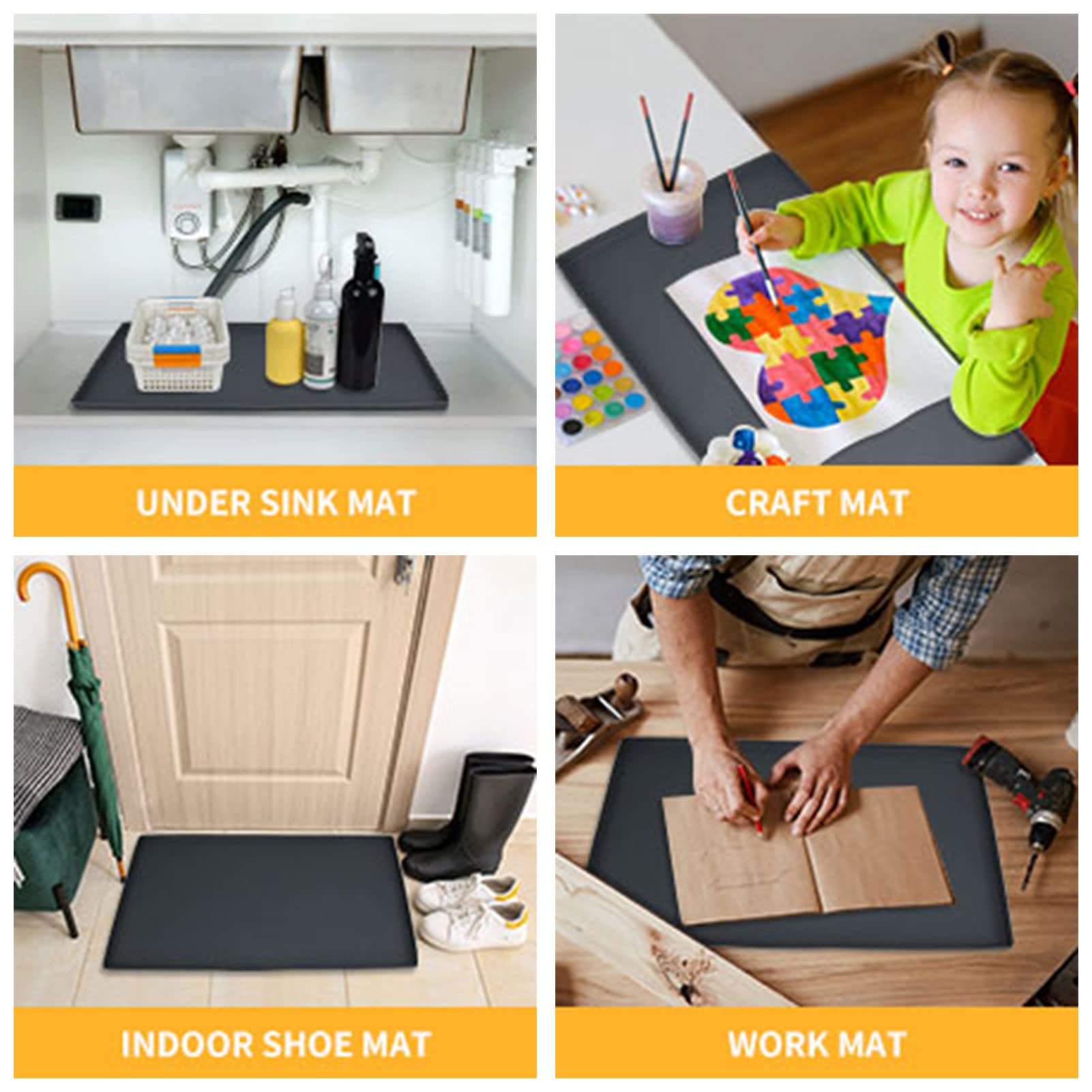 Silicone Dog Food Mat Waterproof Pet Feeding Tray for Small Medium Dogs