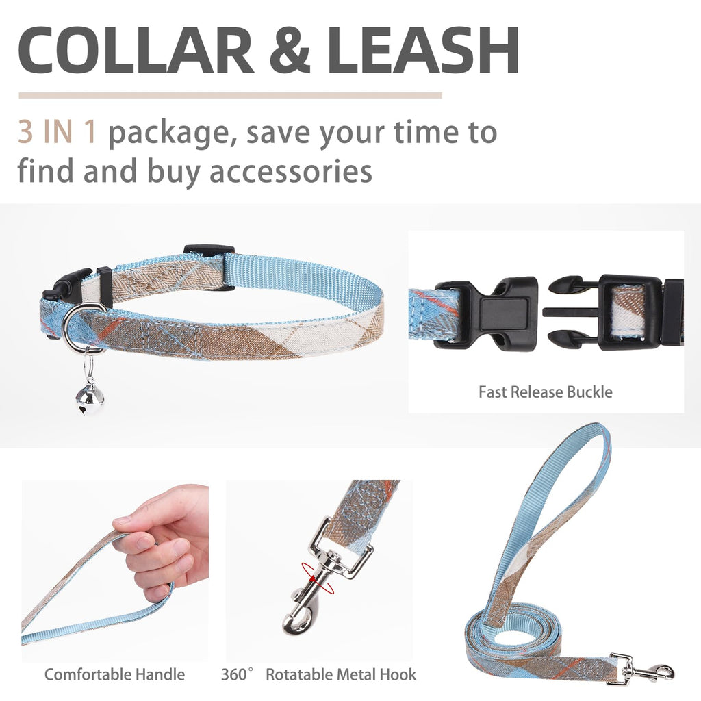 PUPTECK Dog Harness, Collar and Leash Set No Pull for Small Medium Sized