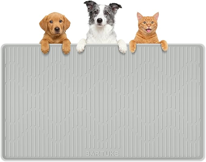 Silicone Cat & Dog Food Mat 28" x 22" Pet Feeding Mat for Food and Water