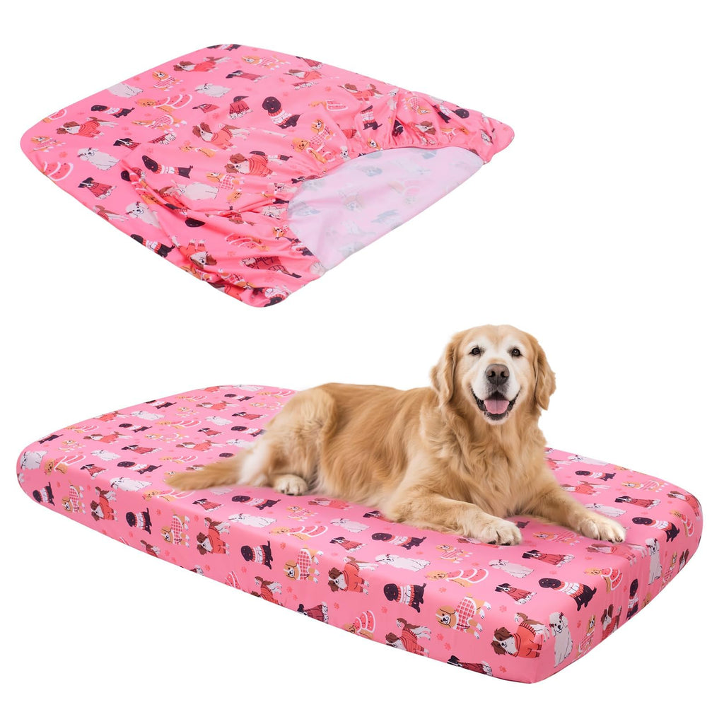 Hoopttay Replacement Dog Bed Covers Elastic Edged Washable 52" x 28" x 6"