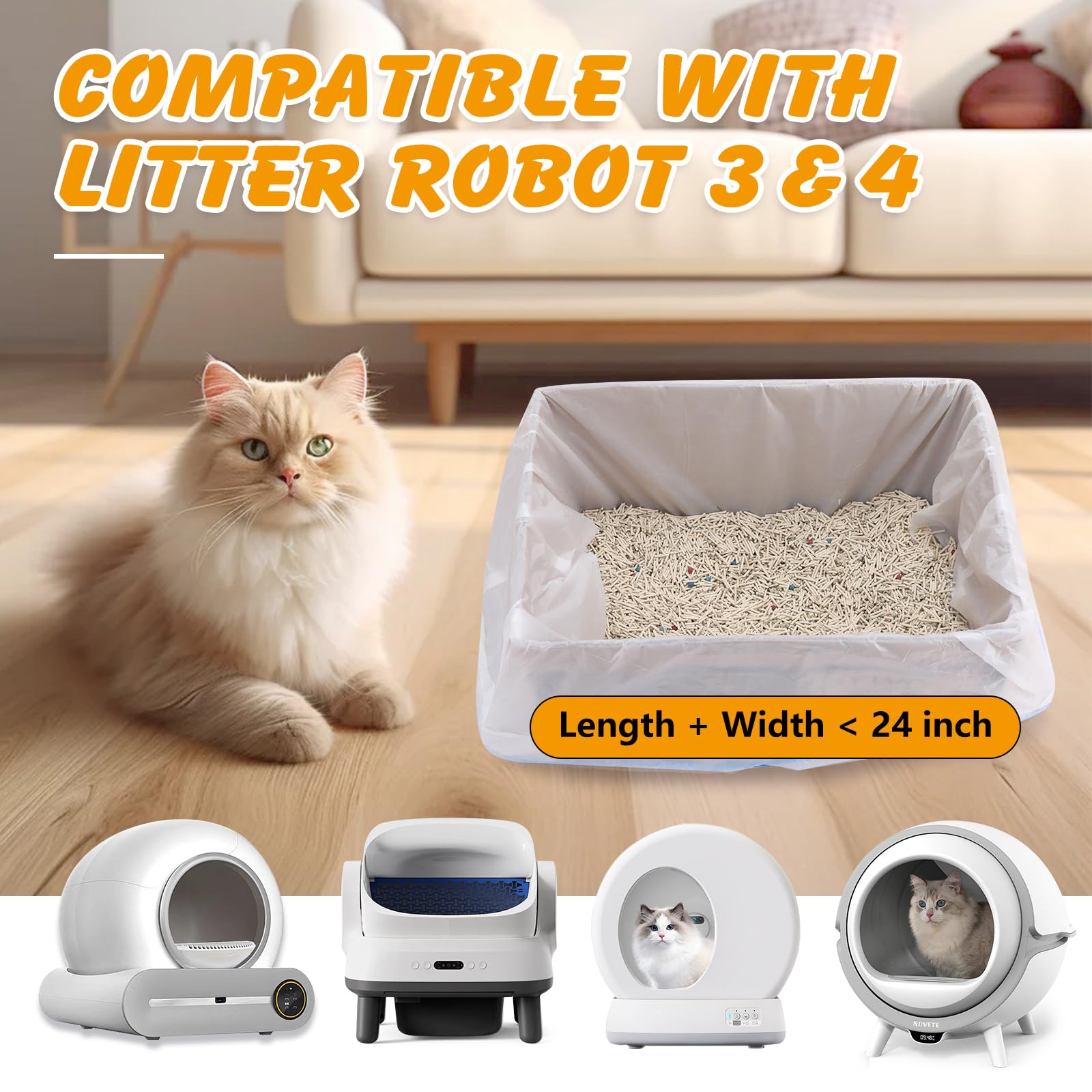 120 Cat Litter Bags Compatible with Litter Robot 3/4/5