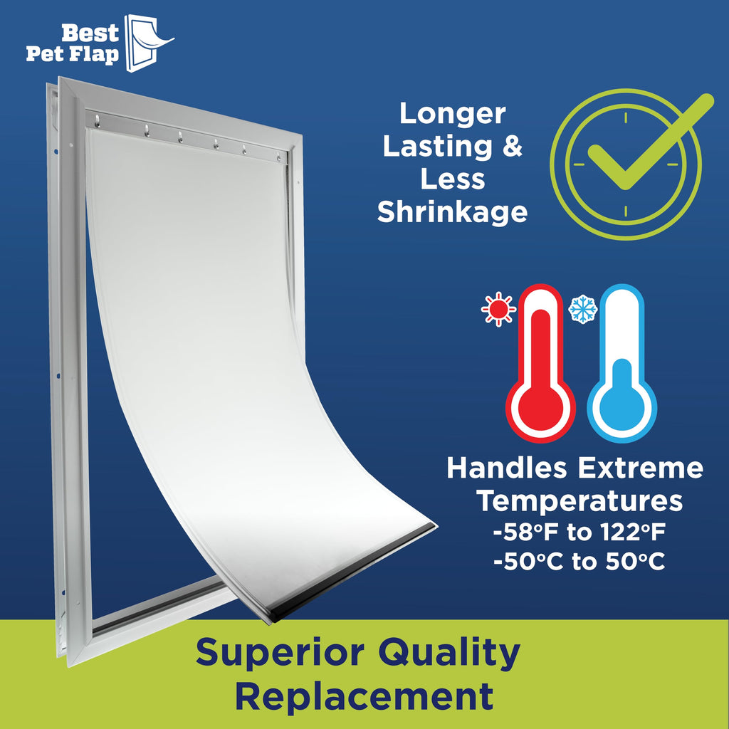 Best Pet Flap XL Replacement Dog Door Non PVC Flap Fits PetSafe PAC11-11040 - Measures 13 1/8" x 24 7/8" Longer Lasting, Most Energy Efficient, Less Shrinkage, BPA Free