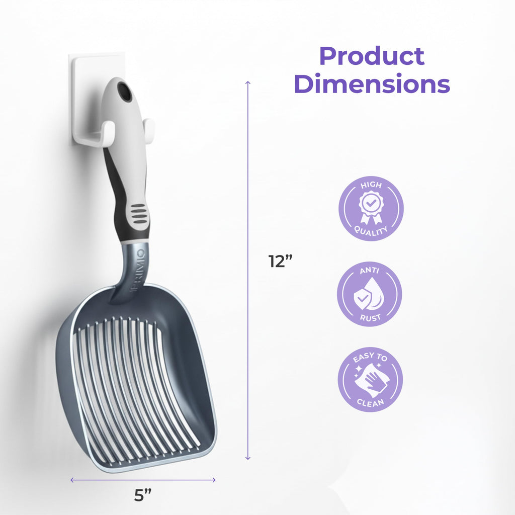 iPrimio Cat Litter Scoop with Deep Shovel, Plastic Sifter, Lightweight
