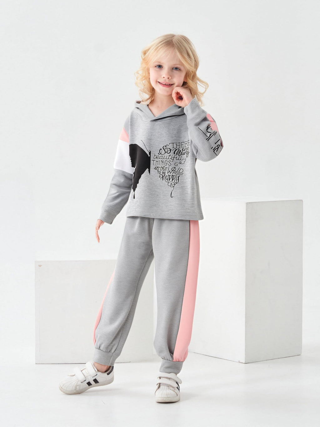 Axumity Toddler Baby Girl Clothes Outfits Butterfly Print Hoodie Sweatshirt Pants Kid Girls Fall Winter Clothing Set(4-5T)