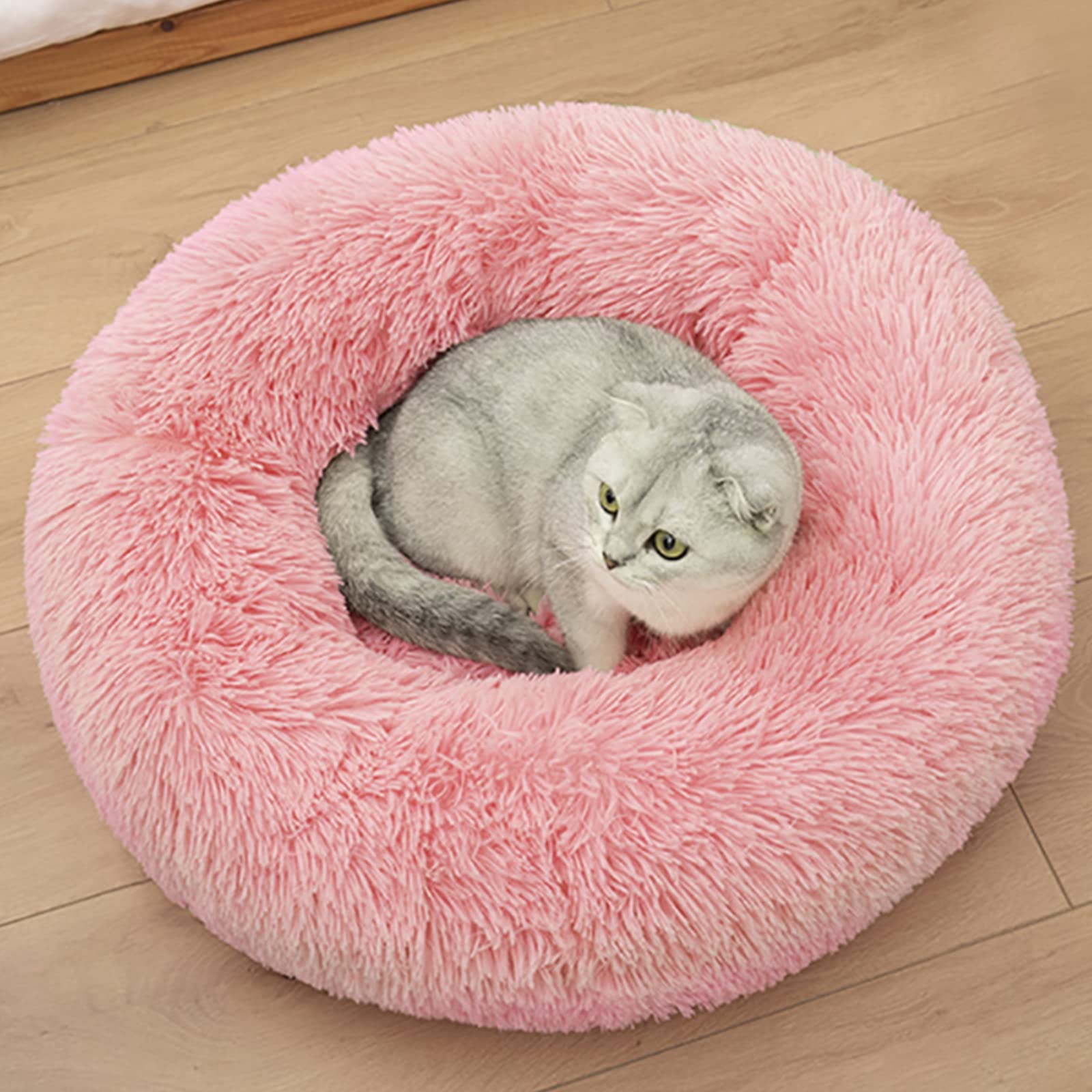Cat Beds for Indoor Cats,20 Inch Dog Bed for Small Melium Large Dogs, Washable-Round Pet Bed for Puppy and Kitten with Slip-Resistant Bottom