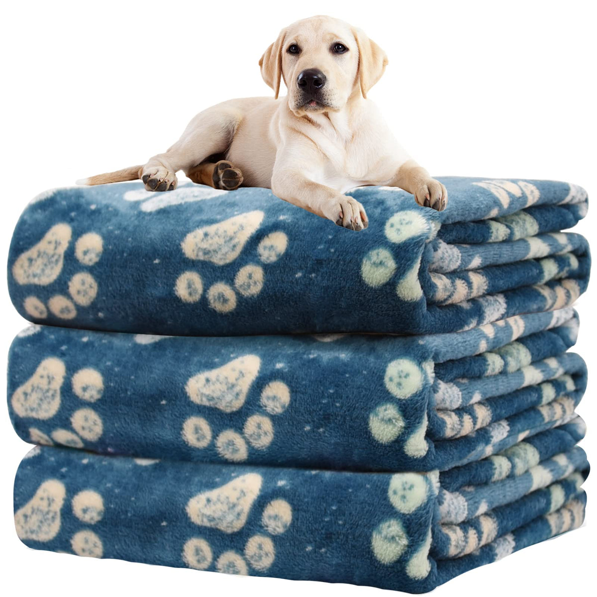 Rezutan 3 Pack Premium Soft Dog Blanket for Medium Dogs Puppy & Cat
