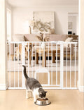 Babelio Dog Gate with Adjustable Cat Door, CatPrivilege III, 29-43", Black