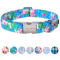 Unique Style Paws Pink Rose Collar Metal Buckle Dog Collar Flower Gift Durable Cute Collar for Small, Medium, Large Dogs