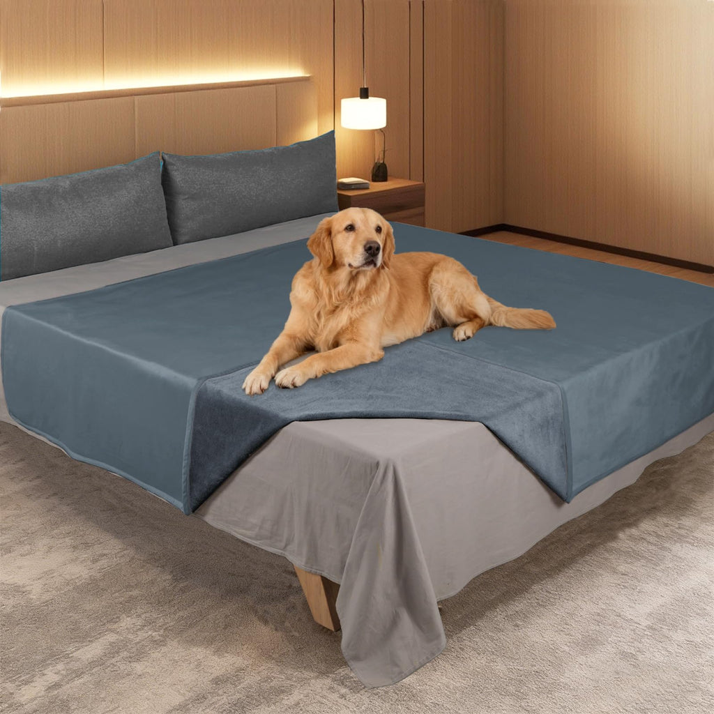 Ameritex Pet Bed Blanket Reversible 100% Waterproof Velvet Super Soft for Sofa and Bed