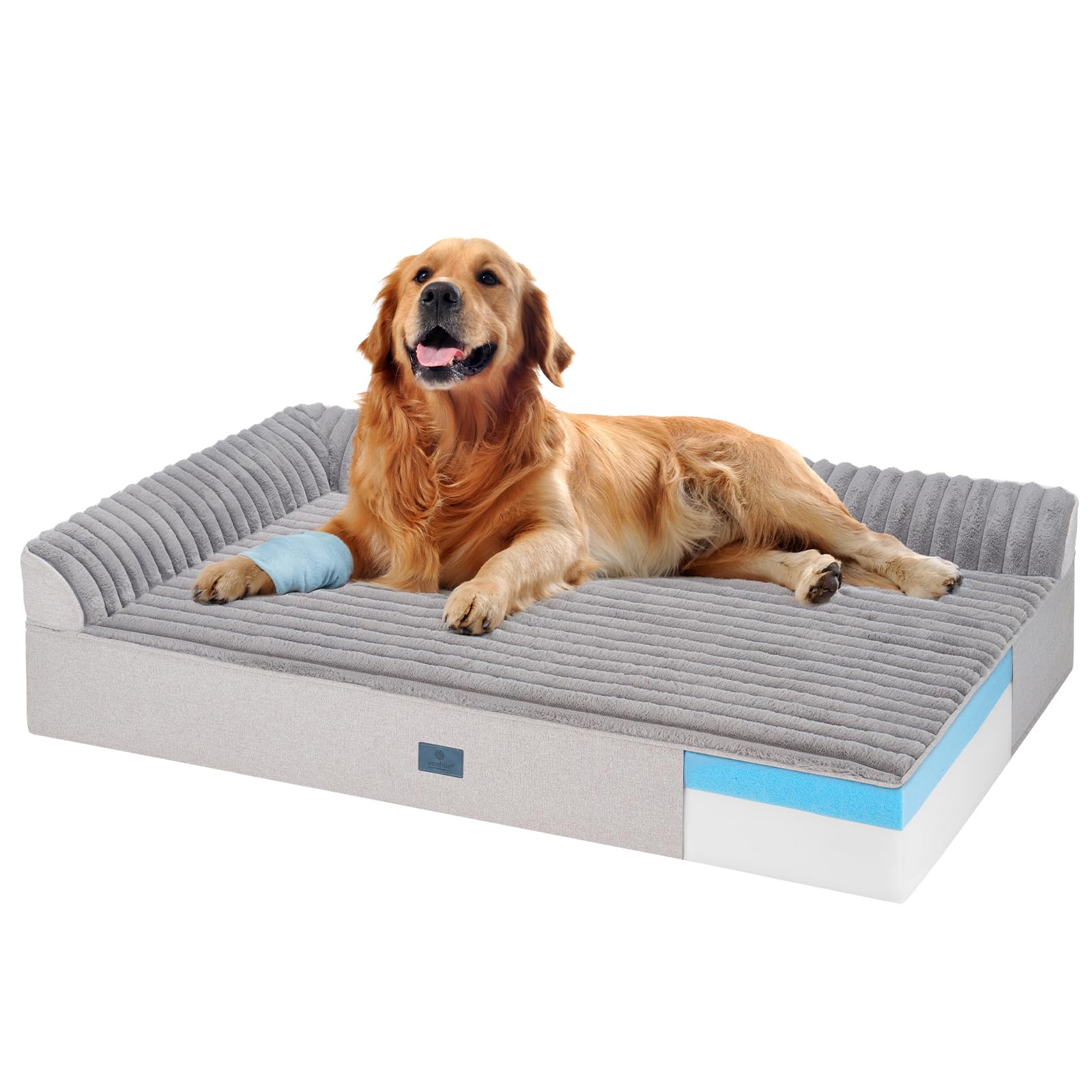 Veehoo Orthopedic Dog Bed for Senior Dog, 7" XL Memory Foam Bed with Sides
