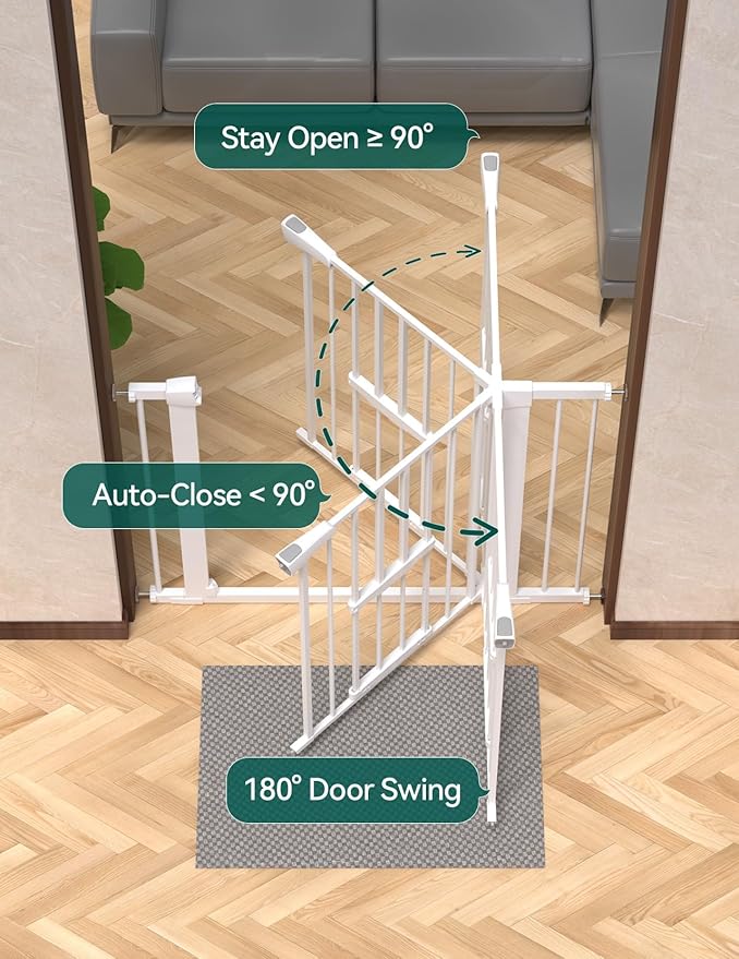 Babelio 36" Tall Baby Gate with Cat Door, CatPrivilege II, 29-40"