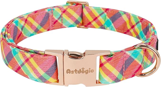 Astdogio Halloween Dog Collars, Fall Dog Collar for Dogs, Fun Multi-Color Pumpkin Dog Collars for Large Dogs, Adjustable Cotton Large Dog Collar Puppy Collar for Halloween & Thanksgiving — XS