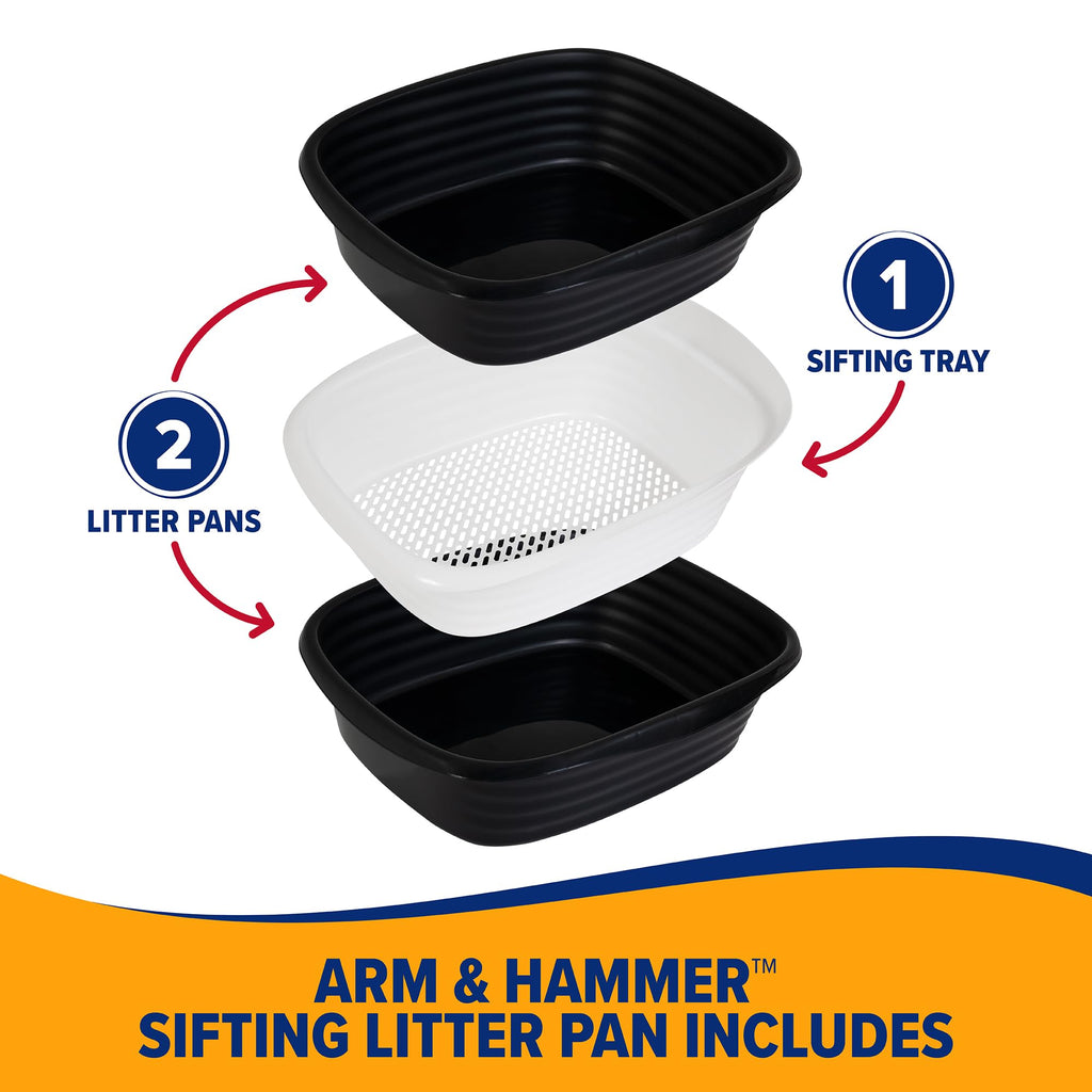 Arm and Hammer Large Sifting Cat Litter Box with Microban