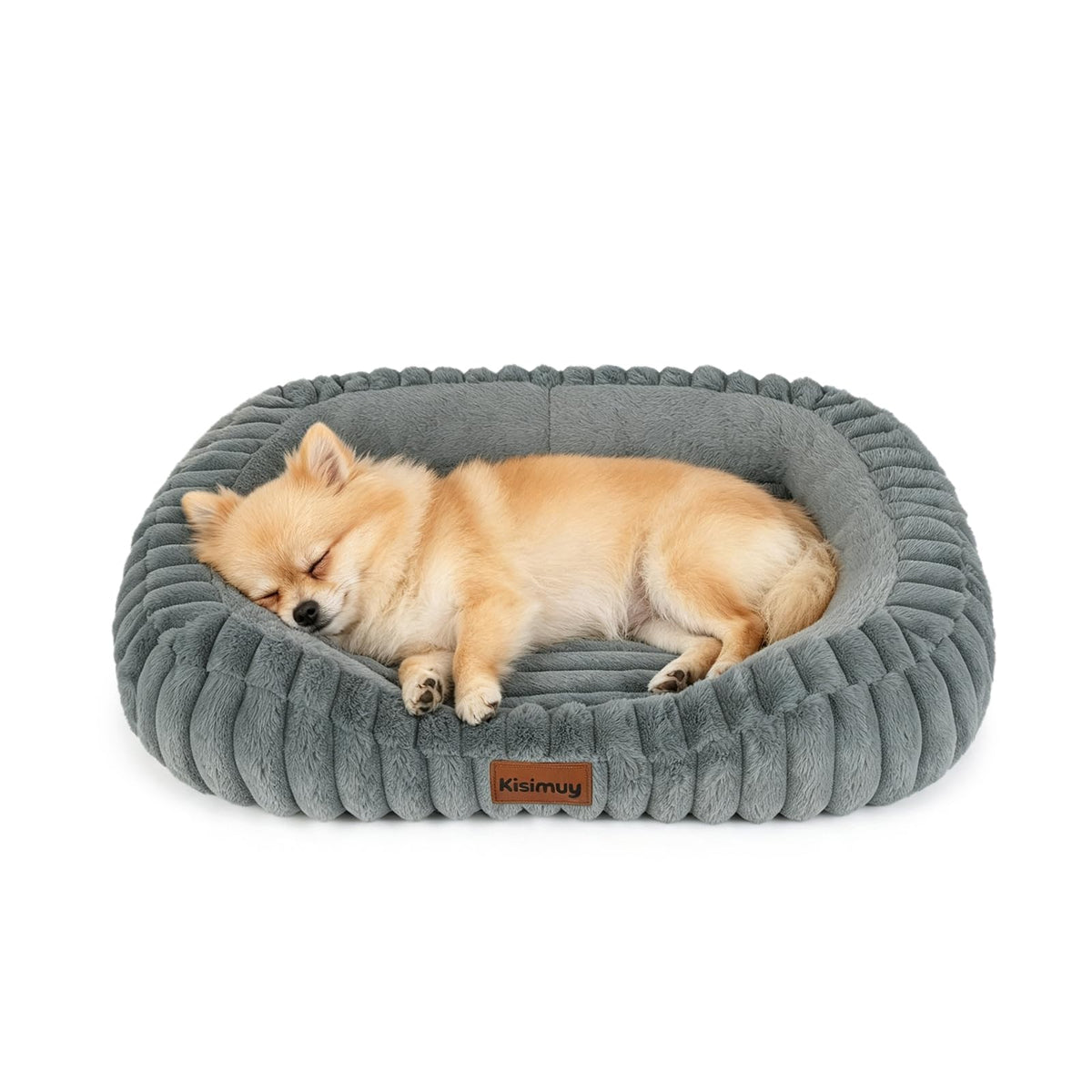 KISIMUY Orthopedic Dog Bed, Memory Foam Bolster Bed for Small Dogs