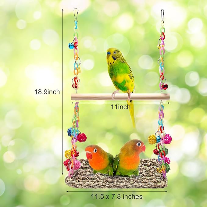 Bird Swing Toys Coolrunner Bird Hammock Bed Hanging Swing Nest Cotton