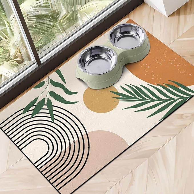 Dog Food Mats for Floors, Absorbent Dog Bowl Mat for Food and Water Dispenser, Quick Dry Cat Food Mat Pet Supplies